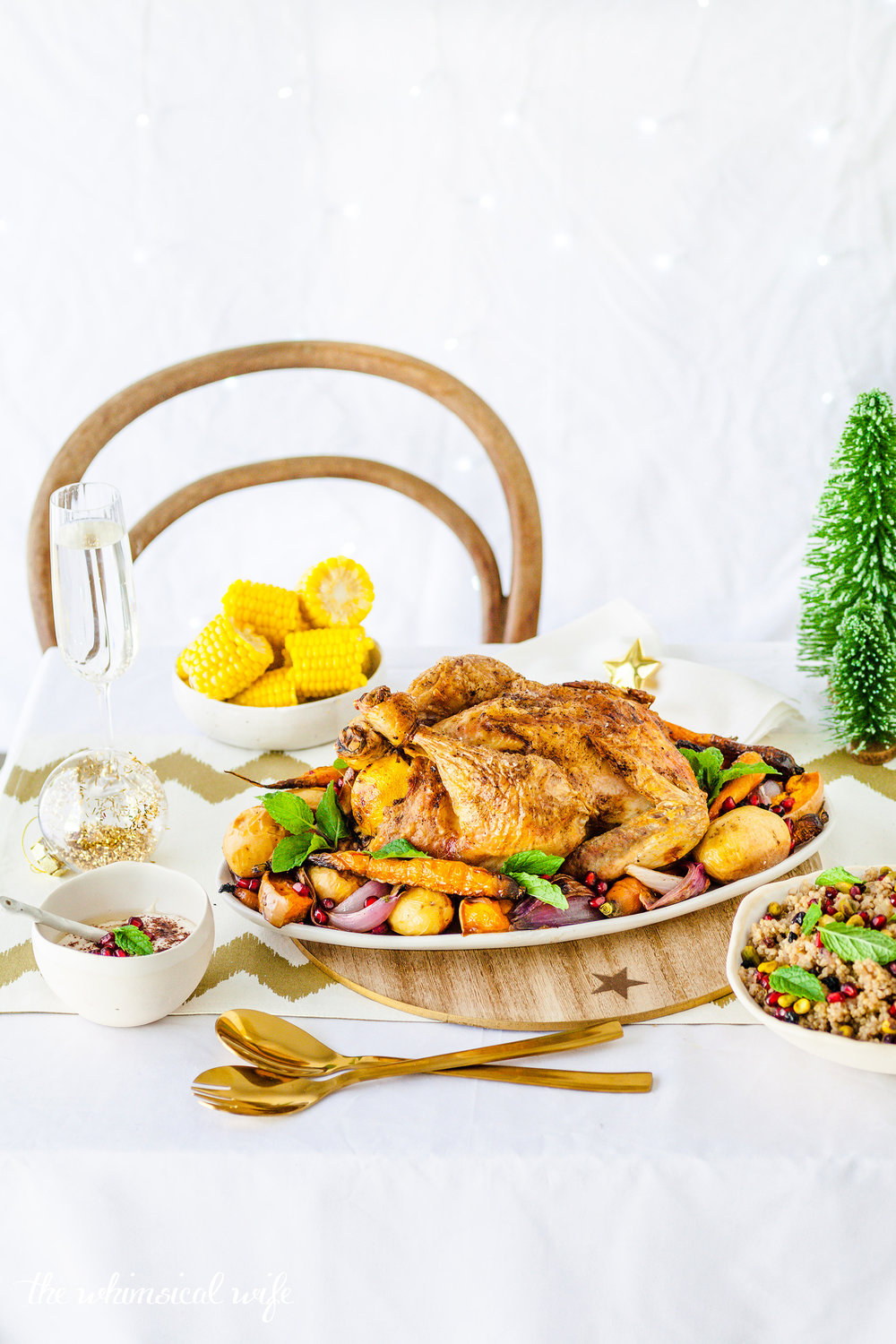 Moroccan Roast Chicken With Quinoa, Pistachio & Currant Stuffing {GF, DF} | The Whimsical Wife